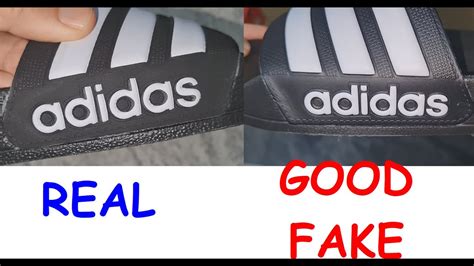 real vs fake adidas slides|adidas authentic badge.